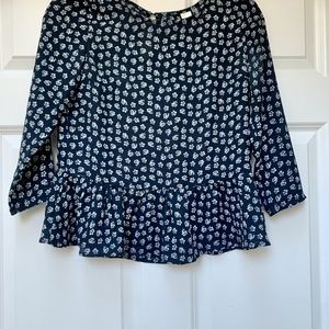 NWOT h&m divided navy floral peplum blouse size US 4